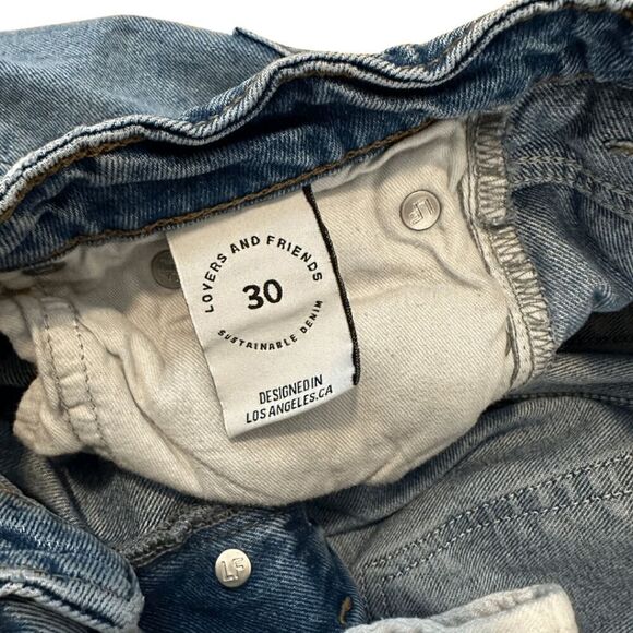 Lovers and Friends Womens Blue Ryan High Rise Rigid Loose Straight Jeans Size 30 - Picture 5 of 9